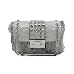Michael Kors Gray/Silver Fur Sloan Crossbody Bag